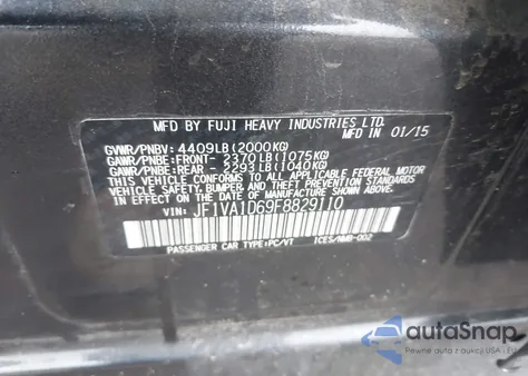 2015 Subaru Wrx Premium из США, поврежденный, VIN JF1VA1D69F8829110